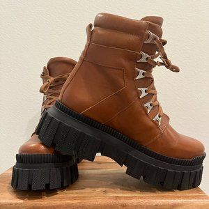 ASOS DESIGN Aaron Premium Leather Chunky Hikers, Size 41